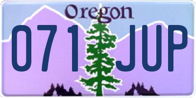 OR license plate 071JUP