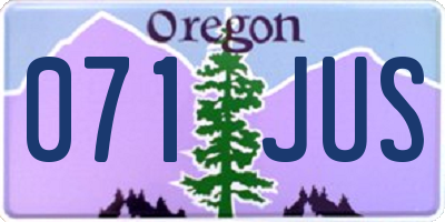OR license plate 071JUS