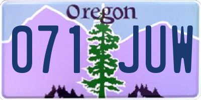 OR license plate 071JUW