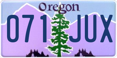 OR license plate 071JUX