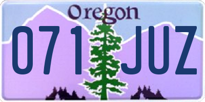 OR license plate 071JUZ
