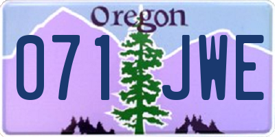 OR license plate 071JWE