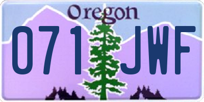OR license plate 071JWF