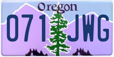 OR license plate 071JWG