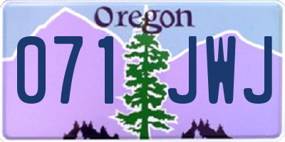 OR license plate 071JWJ