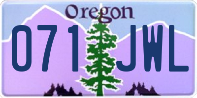 OR license plate 071JWL