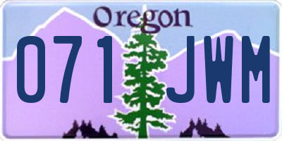 OR license plate 071JWM