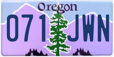 OR license plate 071JWN