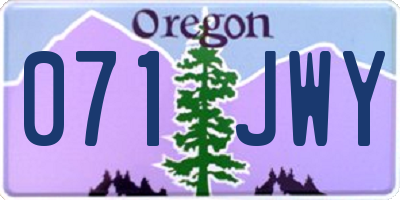 OR license plate 071JWY