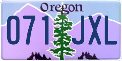 OR license plate 071JXL