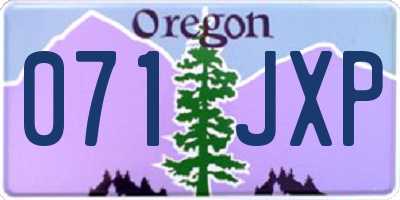 OR license plate 071JXP