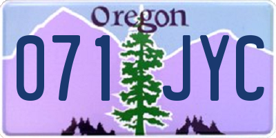 OR license plate 071JYC