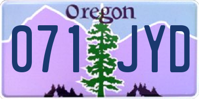 OR license plate 071JYD