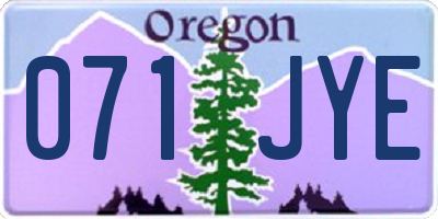 OR license plate 071JYE