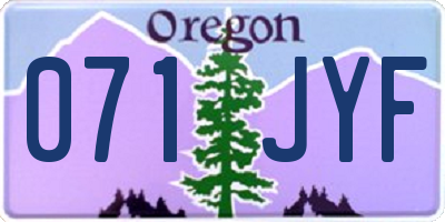 OR license plate 071JYF