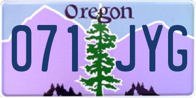 OR license plate 071JYG