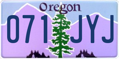 OR license plate 071JYJ