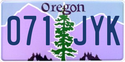 OR license plate 071JYK