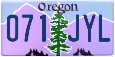 OR license plate 071JYL