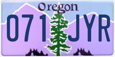 OR license plate 071JYR