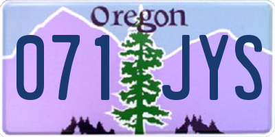 OR license plate 071JYS
