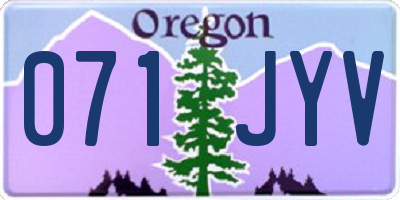 OR license plate 071JYV