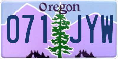 OR license plate 071JYW