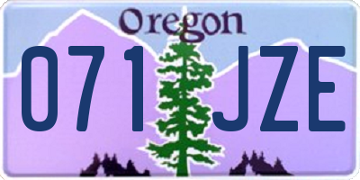 OR license plate 071JZE