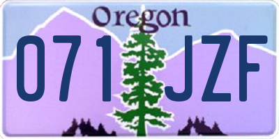 OR license plate 071JZF