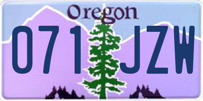 OR license plate 071JZW