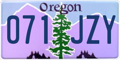 OR license plate 071JZY
