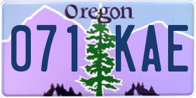OR license plate 071KAE