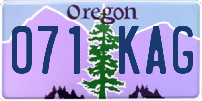 OR license plate 071KAG