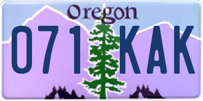 OR license plate 071KAK