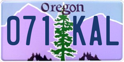 OR license plate 071KAL