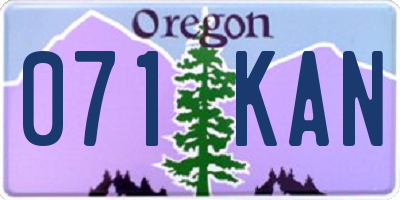 OR license plate 071KAN