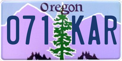 OR license plate 071KAR