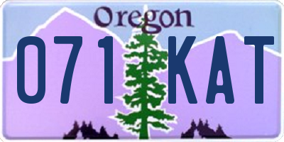 OR license plate 071KAT