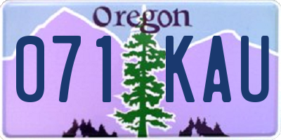 OR license plate 071KAU