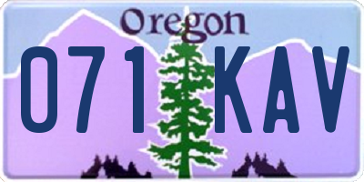 OR license plate 071KAV