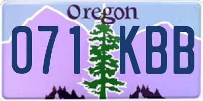 OR license plate 071KBB