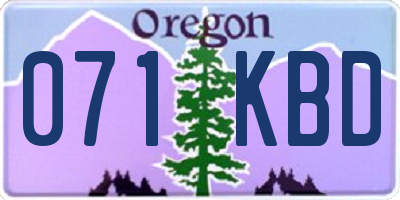 OR license plate 071KBD