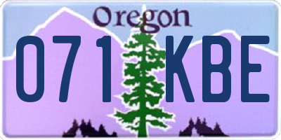 OR license plate 071KBE
