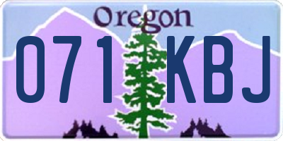 OR license plate 071KBJ