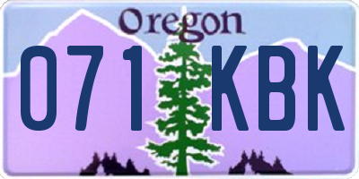 OR license plate 071KBK