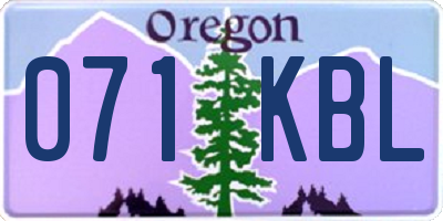 OR license plate 071KBL