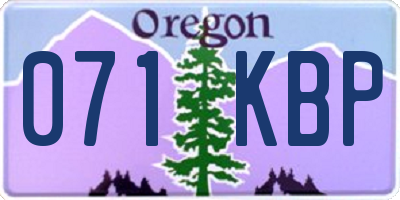 OR license plate 071KBP