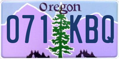 OR license plate 071KBQ