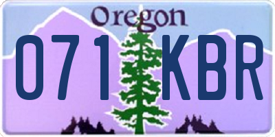 OR license plate 071KBR