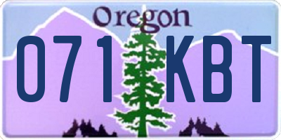 OR license plate 071KBT
